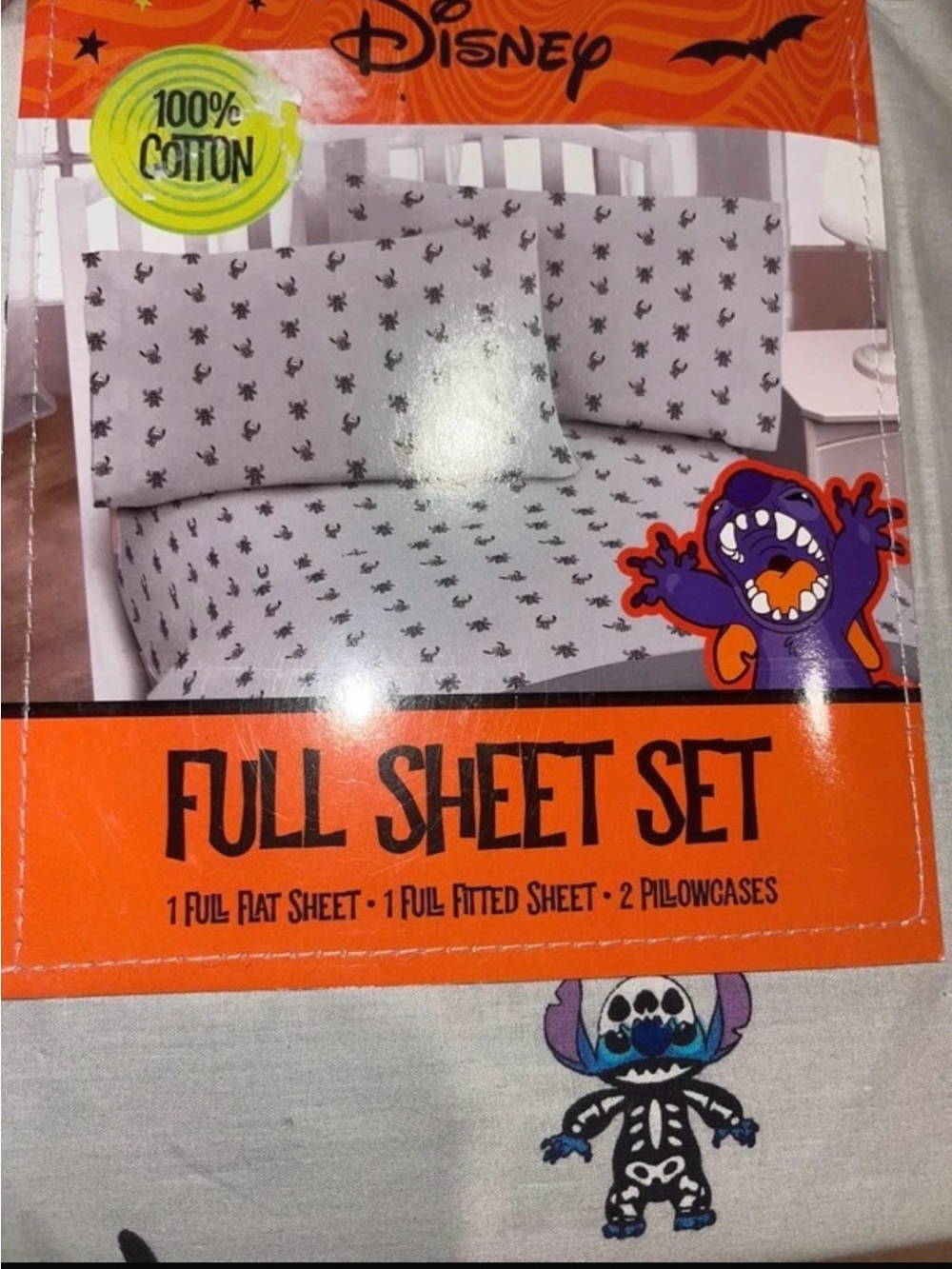 Stitch Halloween Skeleton Full Sheet Set 4pc
100% Cotton